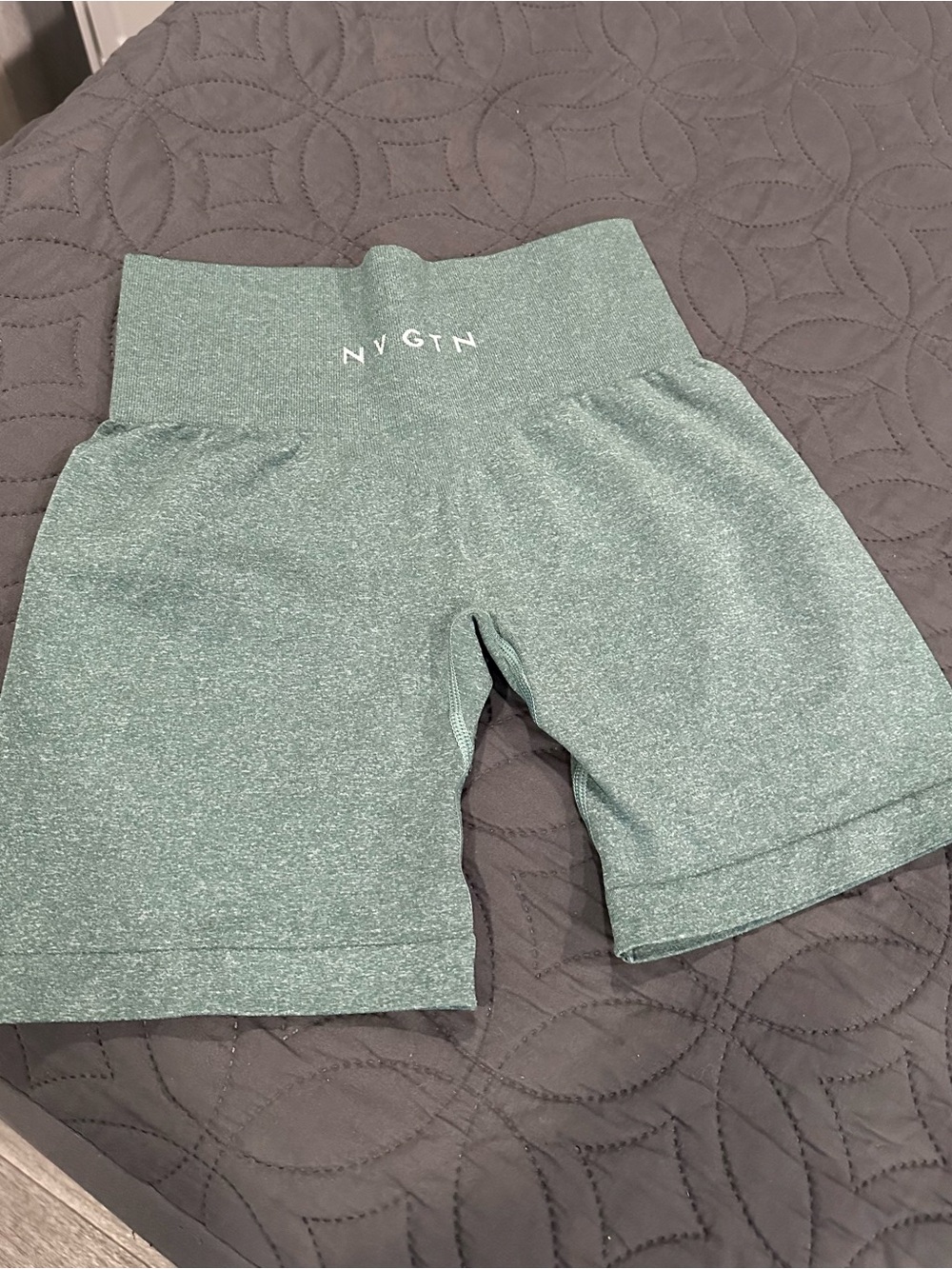 NVGTN Kids Heathered Mint Green High-Waist Bike Shorts